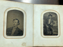 Load image into Gallery viewer, Antique Photo Album & Tintypes Working Men Cowboy Occupational Outlaw Types Women