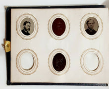 Load image into Gallery viewer, Miniature 1860s Leather Album & Some Tiny Tintypes