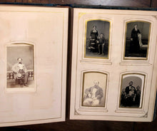 Load image into Gallery viewer, Overloaded Antique album 1860s 1870s tintypes cabinet cards CDV photos Ohio Indy