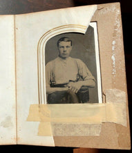 Load image into Gallery viewer, Antique Photo Album & Tintypes Working Men Cowboy Occupational Outlaw Types Women
