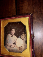 Load image into Gallery viewer, Intriguing 1840s 1/6 Daguerreotype Woman Sick or Mourning? Girl & Hidden Figure