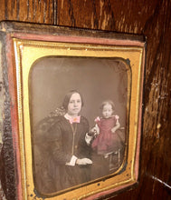 Load image into Gallery viewer, 1/6 Daguerreotype Pretty Woman & Her Daughter Little Girl in Tinted Red Dress!