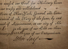 Load image into Gallery viewer, SIGNED 1st US CHIEF JUSTICE JOHN JAY AUTOGRAPH, 1800s NEW YORK MILITIA DOCUMENT