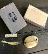 Load image into Gallery viewer, Daguerreotype Pin Brooch, Lock of Hair of Identified Man / Memorial Jewelry