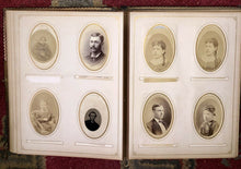 Load image into Gallery viewer, Quality Leather Antique Photo Album 93 1860s + Later CDV Cabinet Tintype Photos