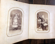 Load image into Gallery viewer, Antique Photo Album 49 Old Photos CDVs Tintype Pennsylvania 1860s 1870s