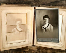 Load image into Gallery viewer, 51A Nice Leather Album Antique Photos from KANSAS Wedding Bride Groom
