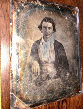 Load image into Gallery viewer, 1/4 Daguerreotype Handsome Confident ID'd Man Great Pose / Texas 1840s