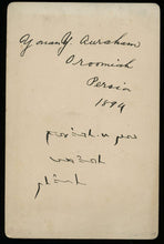 Load image into Gallery viewer, RARE 1800s Double Exposure Trick Photo Armed Iranian Persian Man Signed & ID'd