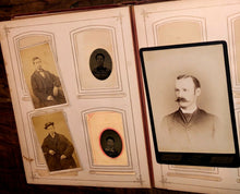 Load image into Gallery viewer, Victorian Sewn Flower Cover Album 1860s CDV Tintype Cabinet Card