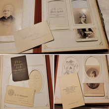 Load image into Gallery viewer, Leather Victorian Photo Album with CDVs & Cabinet Cards New York