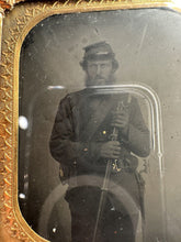 Load image into Gallery viewer, Armed Civil War Soldier Florida Confederate? 1860s Tintype Photo Rare