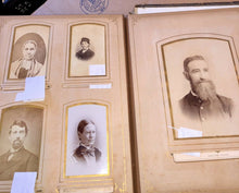 Load image into Gallery viewer, Antique Photo Album Civil War Era IOWA Philadelphia New York Tax Stamps IDs 1800s