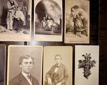 Load image into Gallery viewer, Lot Of 13 CDV Photos 1860s 1870s Hand Tinted Flowers Floral Wreath Art Filler