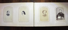Load image into Gallery viewer, Nice Leather & Brass 1860s Photo Album w' Civil War Soldier & Tax Stamps Boston