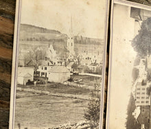 Load image into Gallery viewer, 1860s CDV Photos ORANGE Massachusetts Outdoor Town View + Church from Cemetery