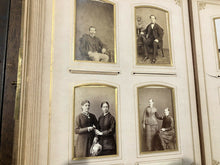 Load image into Gallery viewer, Leather Photograph Album + Victorian Era CDV & Cabinet Photos Antique 1800s