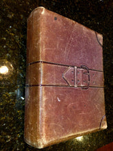 Load image into Gallery viewer, Substantial Antique Photo Album, Pebbled Leather - Empty - Can hold 132 CDVs & Cabinet Cards