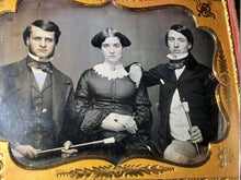 Load image into Gallery viewer, Daguerreotype Wealthy Siblings and/or Brother & Sister, Husband Walking Sticks