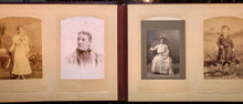 Load image into Gallery viewer, Nice leather photo album and antique Victorian era cabinet cards