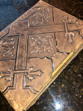 Load image into Gallery viewer, large antique album with 18 photos and IDs beautiful decorated pages