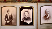 Load image into Gallery viewer, LARGE Antique Leather Album 46 Photos Cabinet Cards CDVs Tintype New York Widow