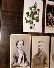 Load image into Gallery viewer, Lot Of 13 CDV Photos 1860s 1870s Hand Tinted Flowers Floral Wreath Art Filler