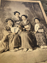 Load image into Gallery viewer, ANTIQUE PHOTO HAND TINTED JAPANESE WOMEN DATED 1888 / 1800S MEIJI JAPAN GEISHA