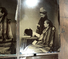 Load image into Gallery viewer, lot of antique tintype photos group of teen girl friends reading letters
