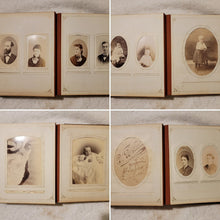 Load image into Gallery viewer, Leather Victorian Photo Album with CDVs & Cabinet Cards New York