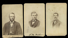 Load image into Gallery viewer, three men from civil war era 1860s St. Charles Missouri - All ID'd / Old Photos
