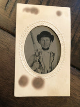 Load image into Gallery viewer, Confederate Civil War Soldier Tintype Armed w Bowie Knife & Colt Revolving Rifle