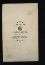 Load image into Gallery viewer, 1860s CDV Photo Little Boy & Dog Holding Basket in Mouth Waterville New York