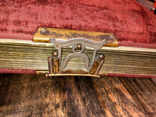 Load image into Gallery viewer, Antique Velvet 1800s Gold Trimmed Brass Clasp Cabinet & CDV Photo Album