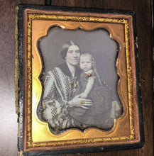 Load image into Gallery viewer, Mom & Child Daguerreotype Nice Affectionate Pose! 1/6 Plate Dag