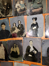 Load image into Gallery viewer, Big Lot of 37 Whole / Full Plate Folk Art Painted Antique Tintype Photos