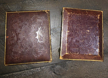 Load image into Gallery viewer, late 1840s daguerreotype handsome top hat man w/ books - author / writer type!