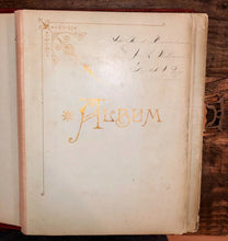 Load image into Gallery viewer, Antique Velvet 1800s Gold Trimmed Brass Clasp Cabinet & CDV Photo Album