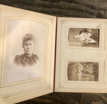 Load image into Gallery viewer, High Quality 1800s Leather Album Many ID'd People Cabinet Cards CDVs Tintype 61A