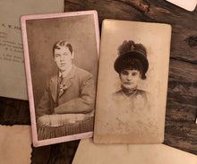 Load image into Gallery viewer, Contents of Antique Photo Album Michigan Wisconsin CDV Cabinet Card Tintype 1800