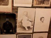 Load image into Gallery viewer, 1800s / antique cabinet card CDV and tintype photo lot 1860s and later