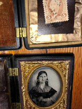 Load image into Gallery viewer, Union Case Ambrotypes & Tintype Lot 1850s 1860s Civil War Tax Stamp Men & Woman