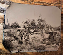 Load image into Gallery viewer, Rare Large Ambrotype Photo Blueberry Pickers 1850s Outdoor