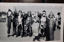 Load image into Gallery viewer, Vintage Halloween Costume Snapshot Photos Cats & Skeleton Masks