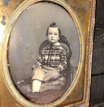 Load image into Gallery viewer, Daguerreotype Photo Little Boy by ID’d BOSTON Photographer Allen Antiques 1800s