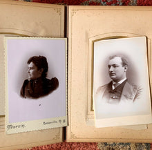 Load image into Gallery viewer, Antique Leather Album 20 Cabinet Card Photos All Identified