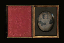 Load image into Gallery viewer, Unique post Mortem 1/4 daguerreotype very unusual rare thermoplastic mat photo