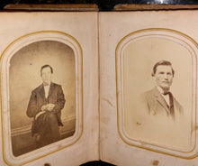 Load image into Gallery viewer, antique photo album 35 1860s & 1870s CDVs and Tintypes - Wisconsin