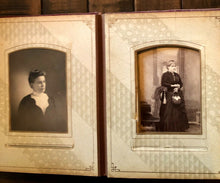 Load image into Gallery viewer, antique photo album cool gothic spider web design cabinet and cdv