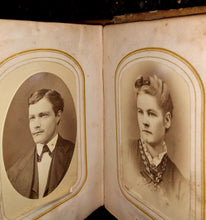 Load image into Gallery viewer, antique photo album 35 1860s & 1870s CDVs and Tintypes - Wisconsin